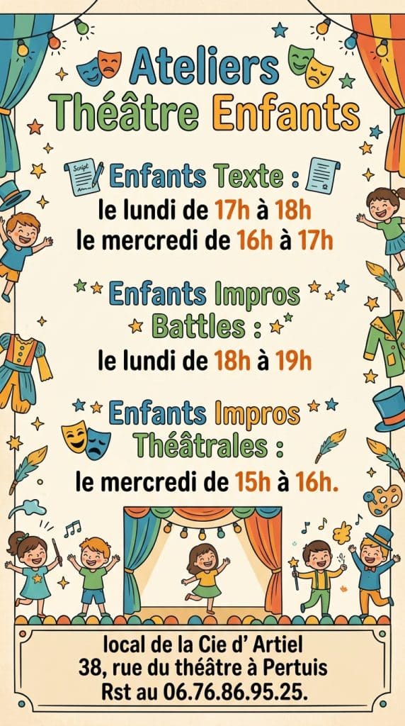 affiche-2-ateliers-enfants-2026-572x1024 Ateliers Théâtre Enfants - Cie d'Artiel